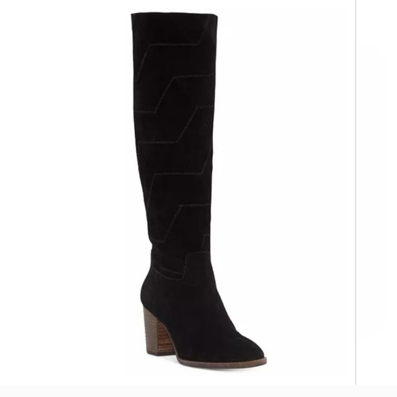 Lucky Brand Shoes - Lucky Brand Black Suede Leather Prouska Heeled Boots 8M
